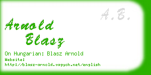 arnold blasz business card